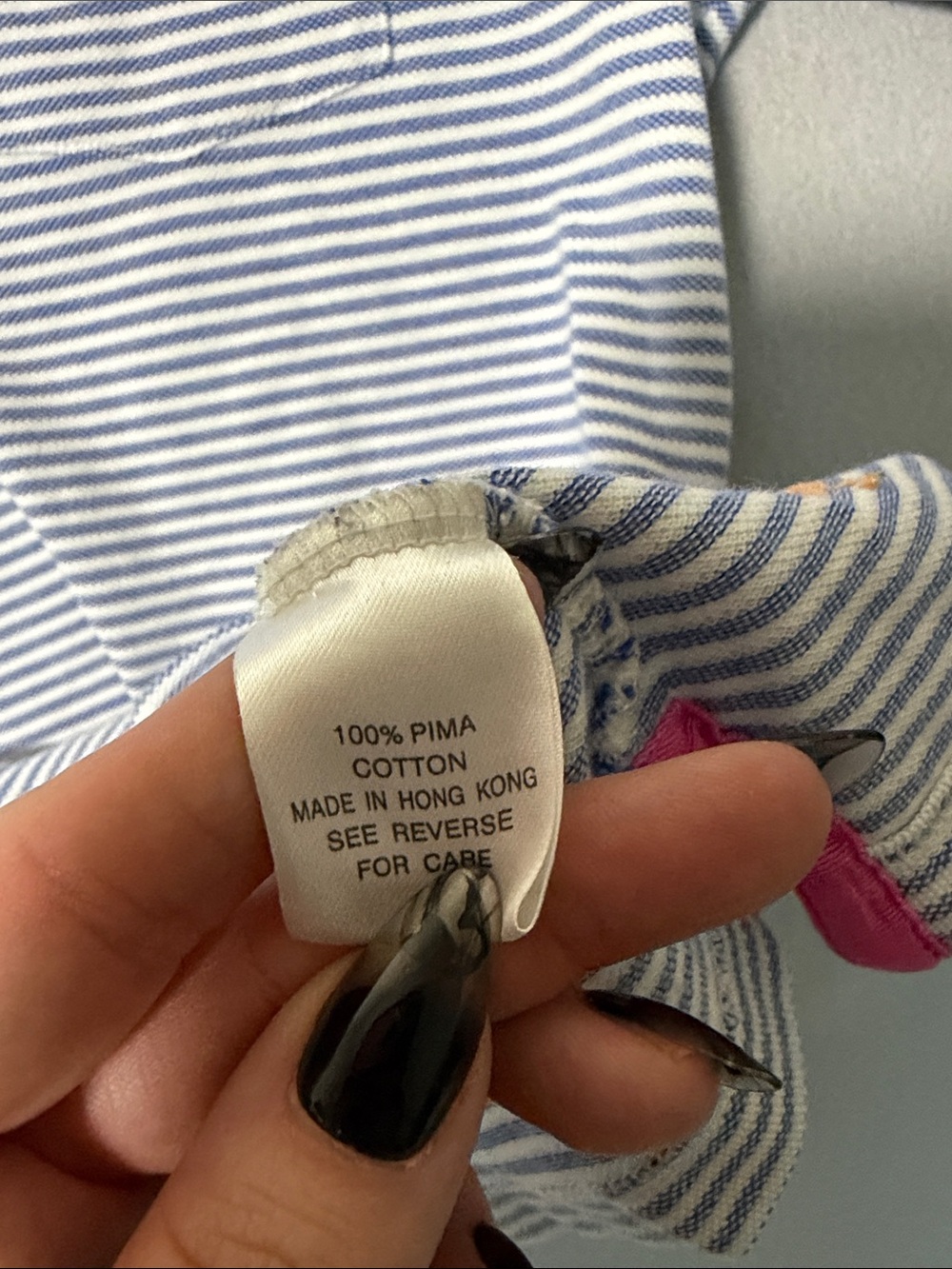 Lilly Pulitzer Men's Blue & White Striped Polo 100% Pima cotton - Picture 4 of 4
